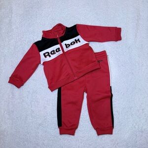 Reebok Red and Black Kids Sweatpants & Jacket Set